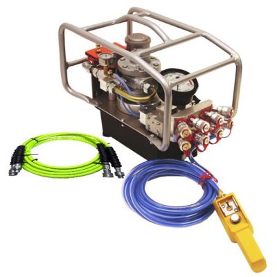BOMBA HIDRÁULICA MOTOR NEUMÁTICO + MANGUERA + ACEITE